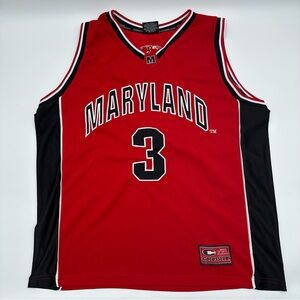 Maryland Terrapins Colosseum Basketball Stitched Jersey Men’s Size XL Red‎ Black